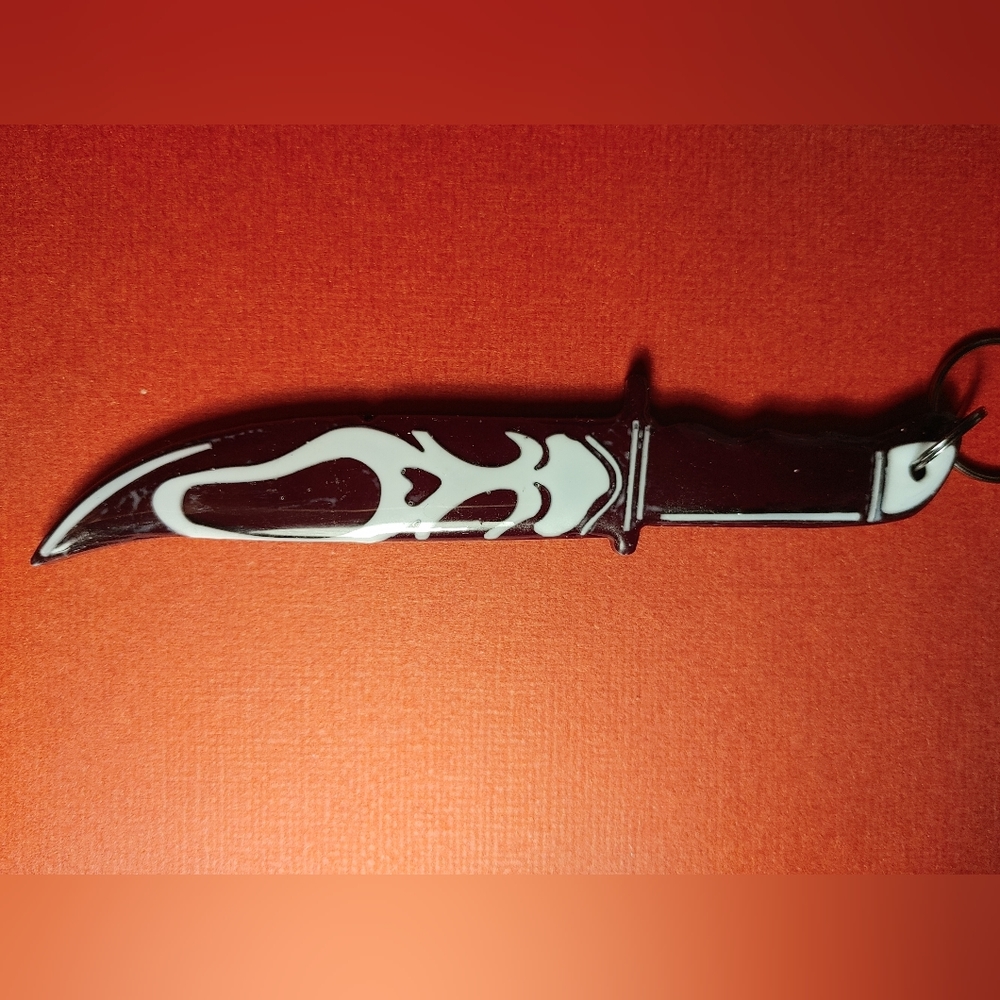 Ghostface scream resin keychain